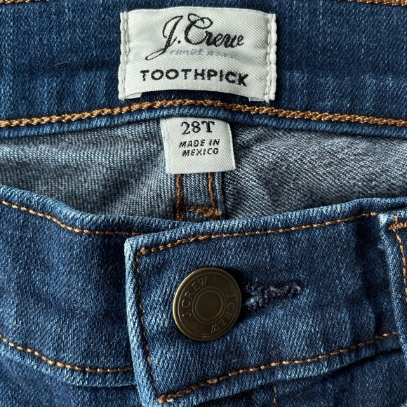 J. Crew Toothpick Skinny Jean Dark Wash Size 28T - Picture 10 of 11